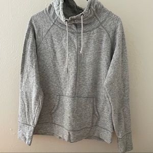 Cowl neck gray sweatshirt (light to medium weight)